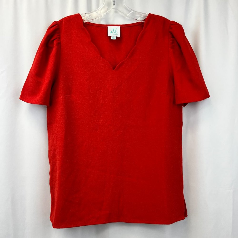 Shop The Mint Womens Red Short Sleeve V-Neck Pullover T-Shirt Size Large